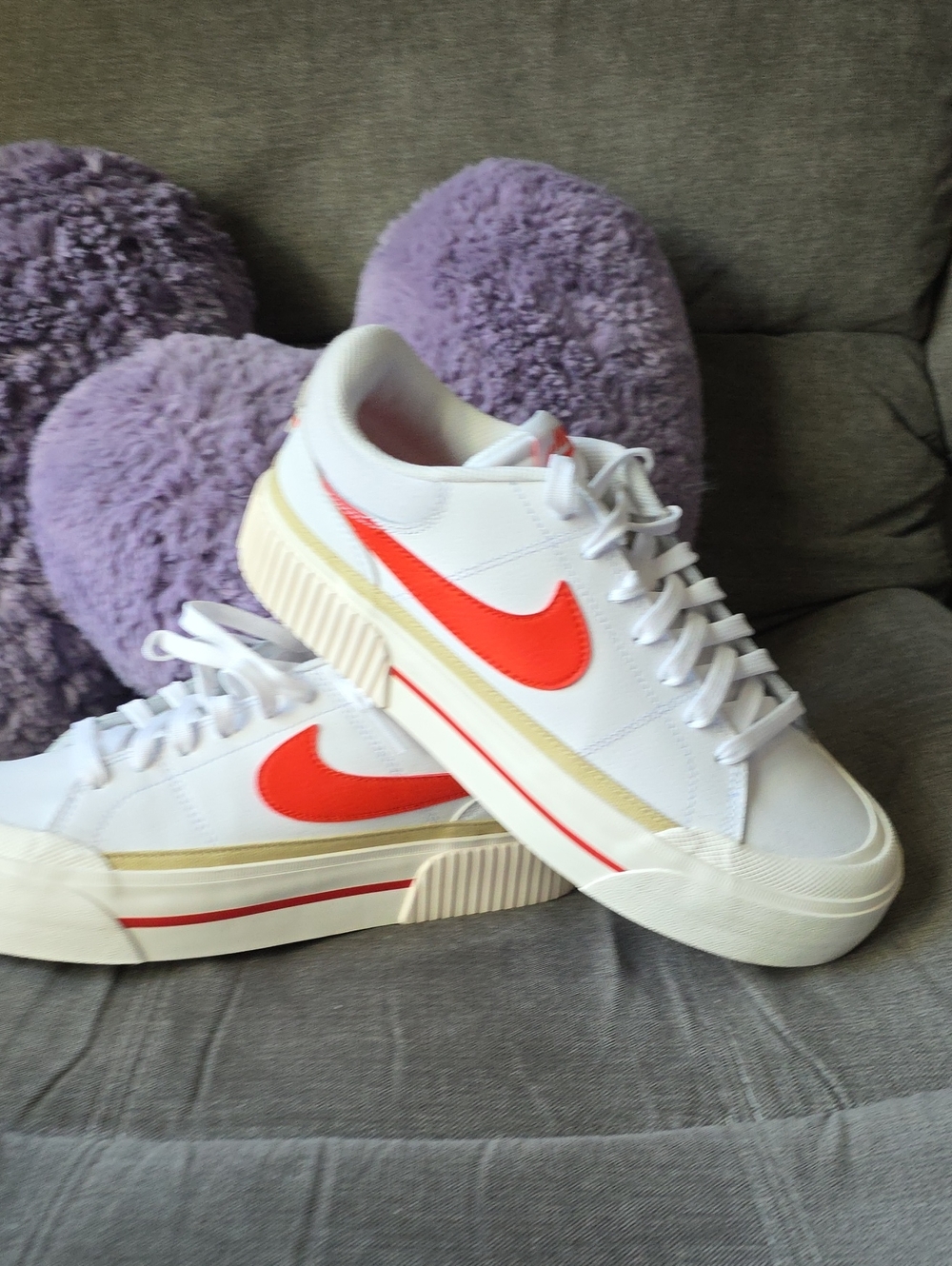 Nike Women's Court Legacy Lift W/Picante Red And Gold Team Colors